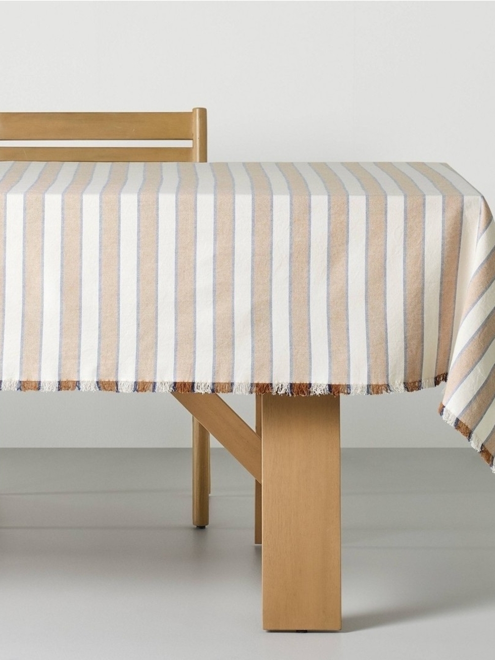 New Striped OBLONG Tablecloth, Hearth & Hand 100% Cotton ,OEKO TEX.